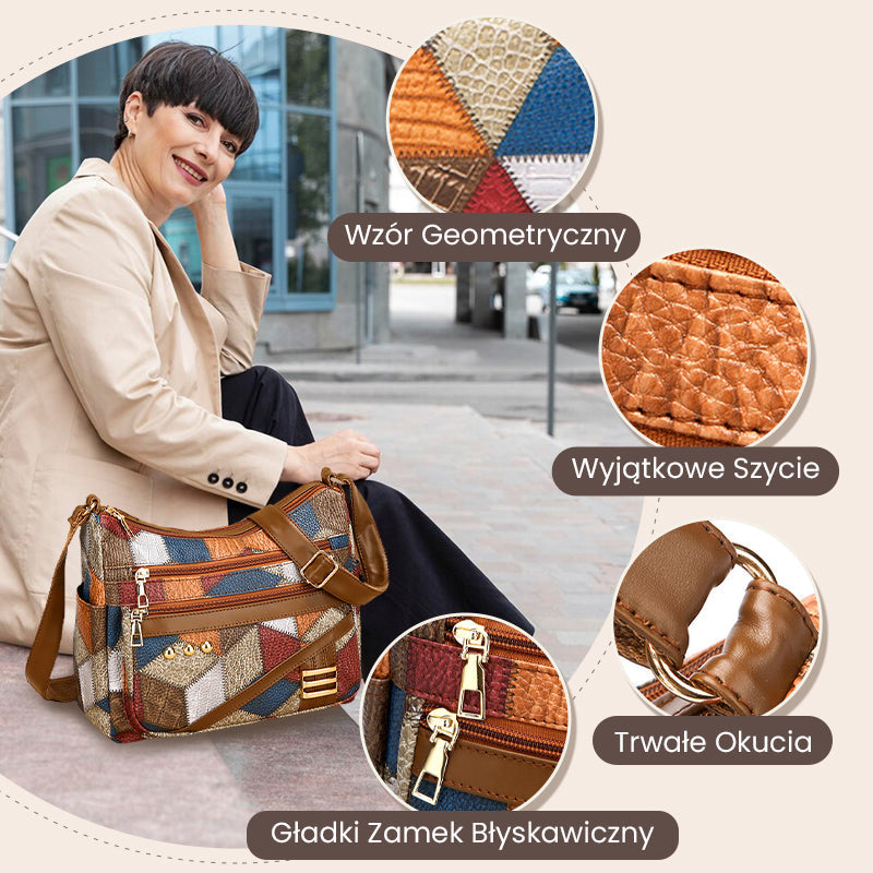 👜 Retro geometrinen kuviollinen laukku - säädettävä olkahihna 🎗️
