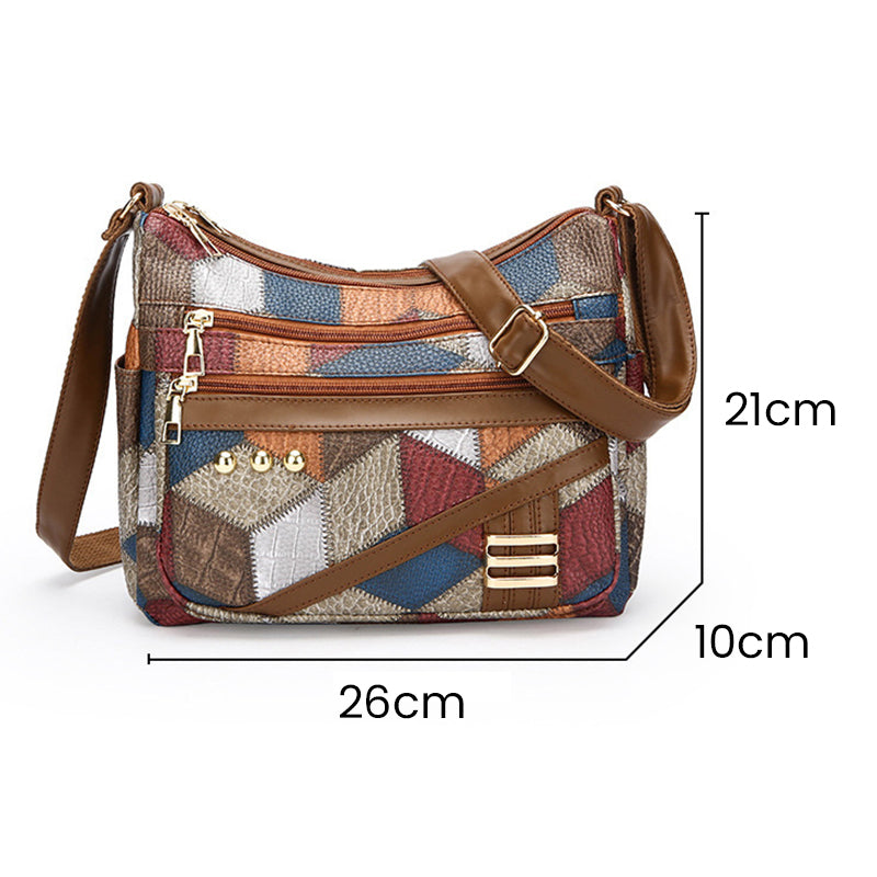👜 Retro geometrinen kuviollinen laukku - säädettävä olkahihna 🎗️