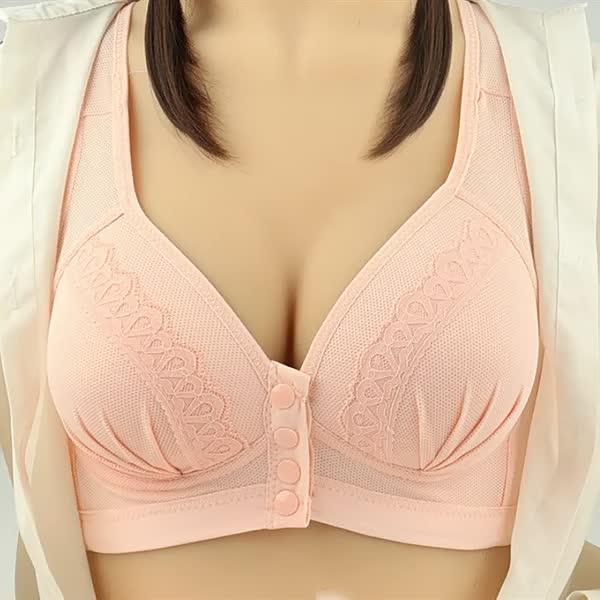 Soutien-gorge en coton respirant et doux pour la peau avec bouton sur le devant