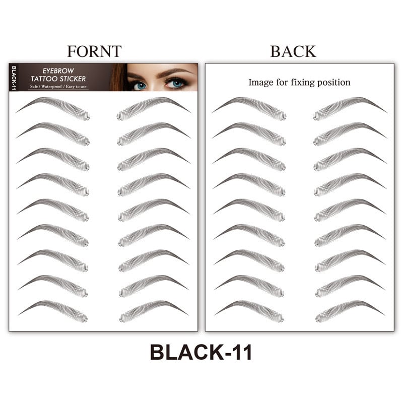 4D Hair Like Eyebrows Makeup Waterproof Eyebrow Tattoo Sticker Long Lasting Natural Fake Eyebrow Stickers Cosmetics 9 pairs 1PC