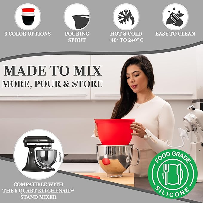 🔥MixAid-silikonivuoraukset KitchenAid-kallistuvapäisille 5 Qt -sekoittimille – Sekoittimen lisälaitteet ja tarvikkeet