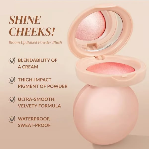 đžBloom Up Baked Highlight Blush -poskipuna - Kohentaa ihon sĂ€vyĂ€ vĂ€littömĂ€stiđ