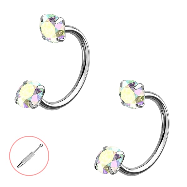 Horseshoe-shaped nose ring โ internally threaded and comfortable