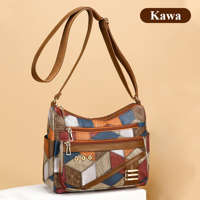 👜 Retro geometrinen kuviollinen laukku - säädettävä olkahihna 🎗️