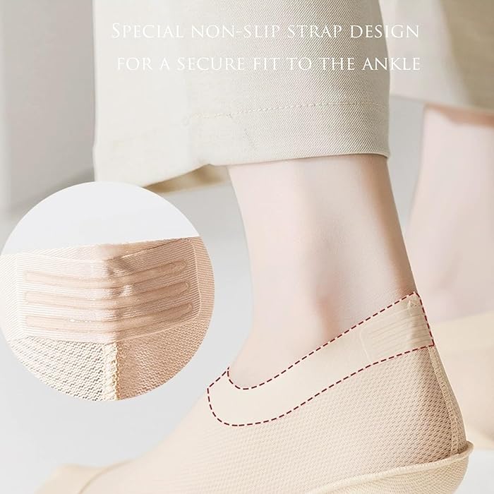 đ„Ultra Thin Liner Socks Non Slip ComBed Cotton No Show -sukat