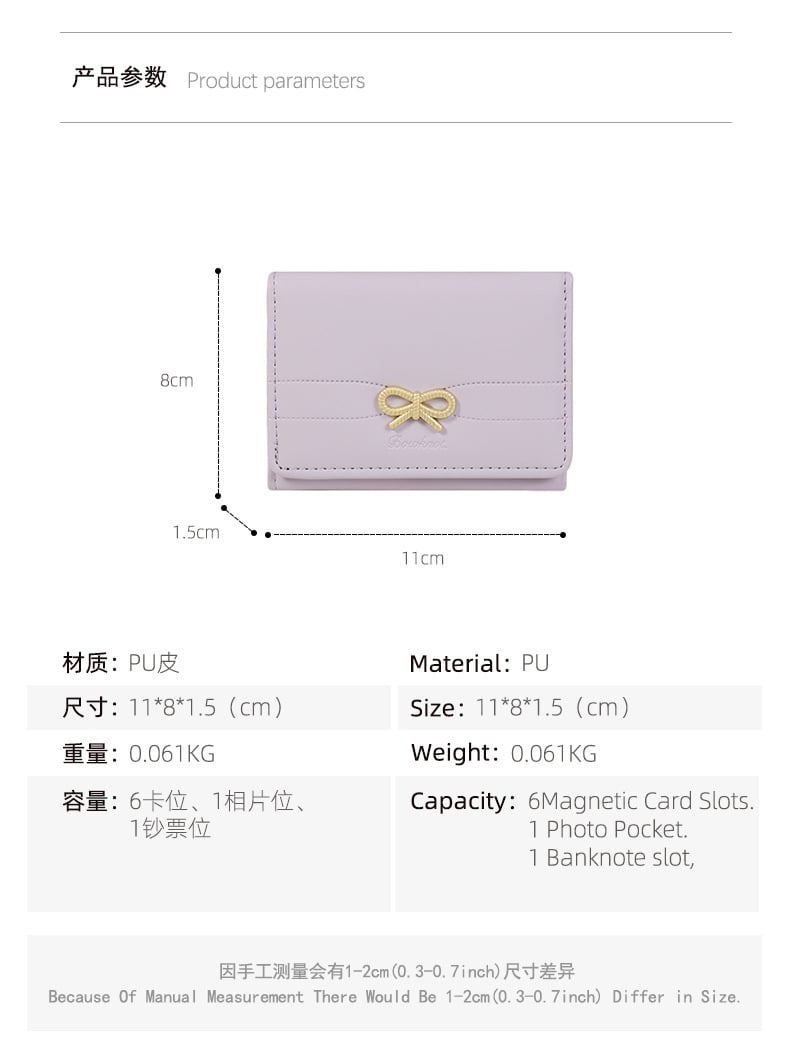 🎀 Söpö Flirty Bow Pieni lompakko👛
