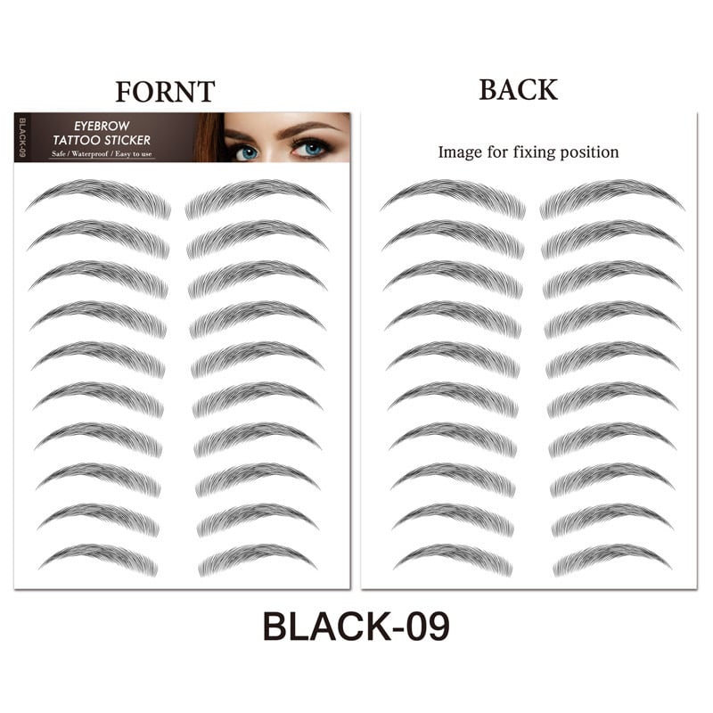 4D Hair Like Eyebrows Makeup Waterproof Eyebrow Tattoo Sticker Long Lasting Natural Fake Eyebrow Stickers Cosmetics 9 pairs 1PC