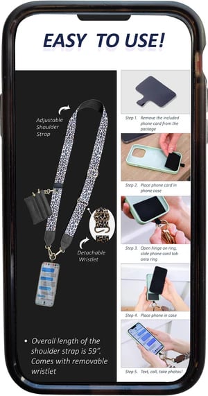 💖Phone-hihna, jossa on vetoketjullinen pussi