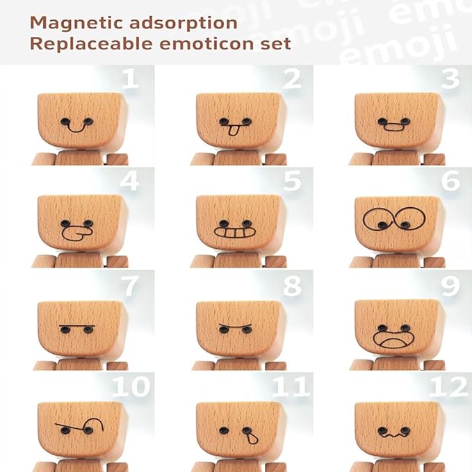 ✨Suloinen pieni nukke: 12 magneettista ilmeitä🎭+ heiluu🎈, täynnä suloisuutta!