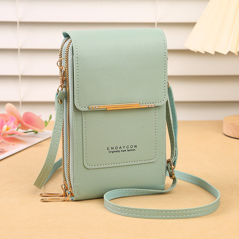 👜📱 Simple and elegant touchscreen phone bag for women, designed to be worn over the shoulder.