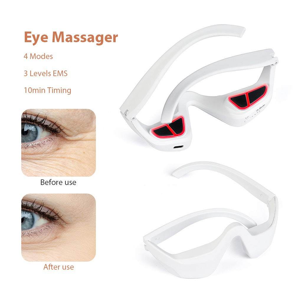 Masseur oculaire à microcourants / Masseur oculaire EMS à lumière rouge pour réduire les cernes et améliorer l'esthétique du regard.