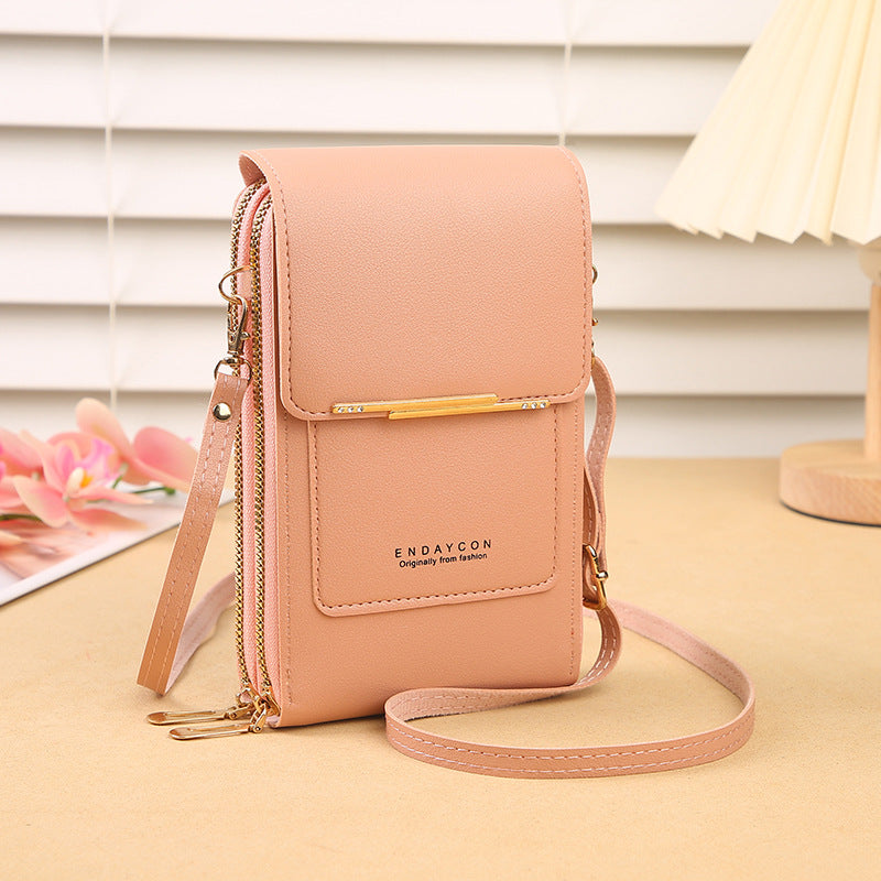 👜📱 Simple and elegant touchscreen phone bag for women, designed to be worn over the shoulder.