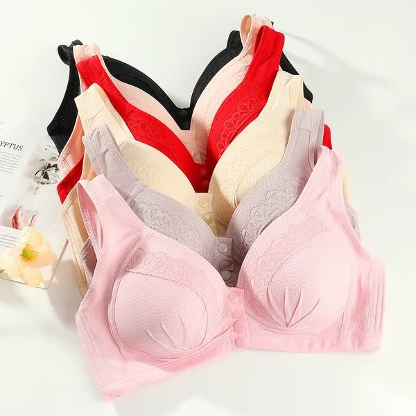Soutien-gorge en coton respirant et doux pour la peau avec bouton sur le devant