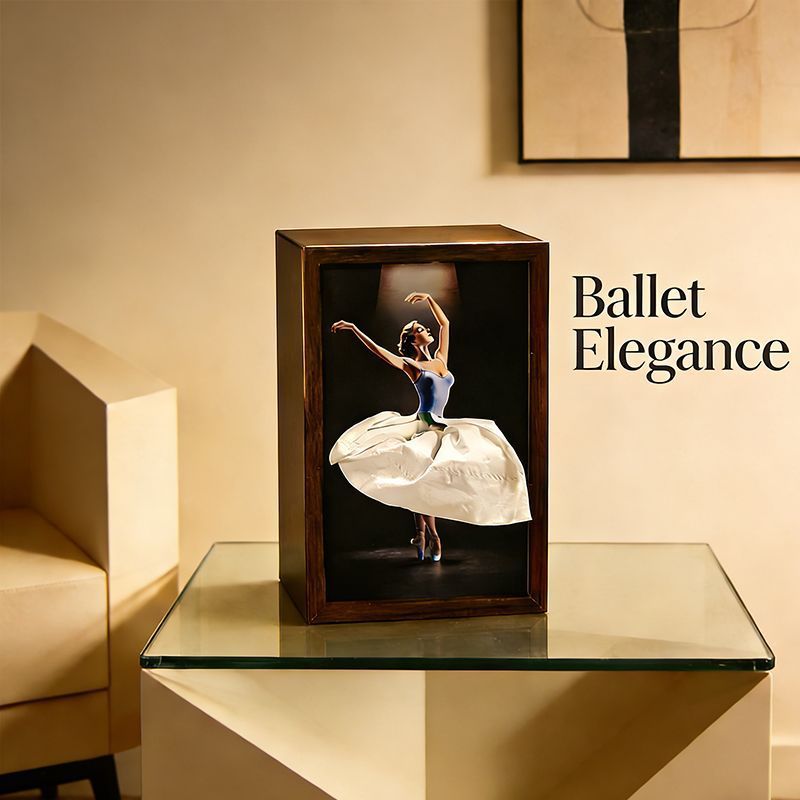 Plateau à courrier en noyer massif motif ballerine / Porte-serviettes en bois naturel