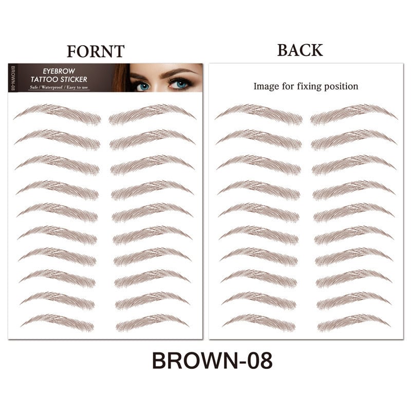 4D Hair Like Eyebrows Makeup Waterproof Eyebrow Tattoo Sticker Long Lasting Natural Fake Eyebrow Stickers Cosmetics 9 pairs 1PC