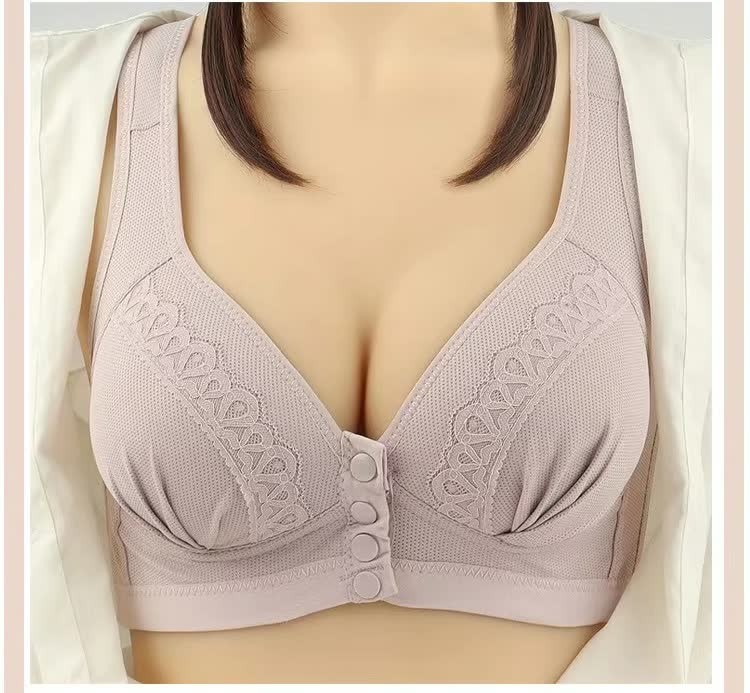 Soutien-gorge en coton respirant et doux pour la peau avec bouton sur le devant