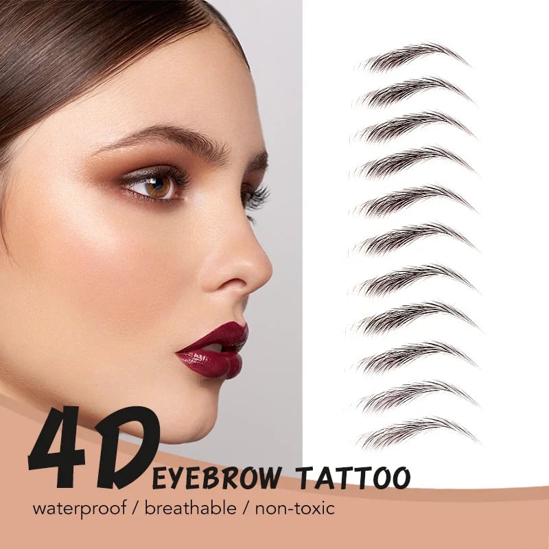 4D Hair Like Eyebrows Makeup Waterproof Eyebrow Tattoo Sticker Long Lasting Natural Fake Eyebrow Stickers Cosmetics 9 pairs 1PC