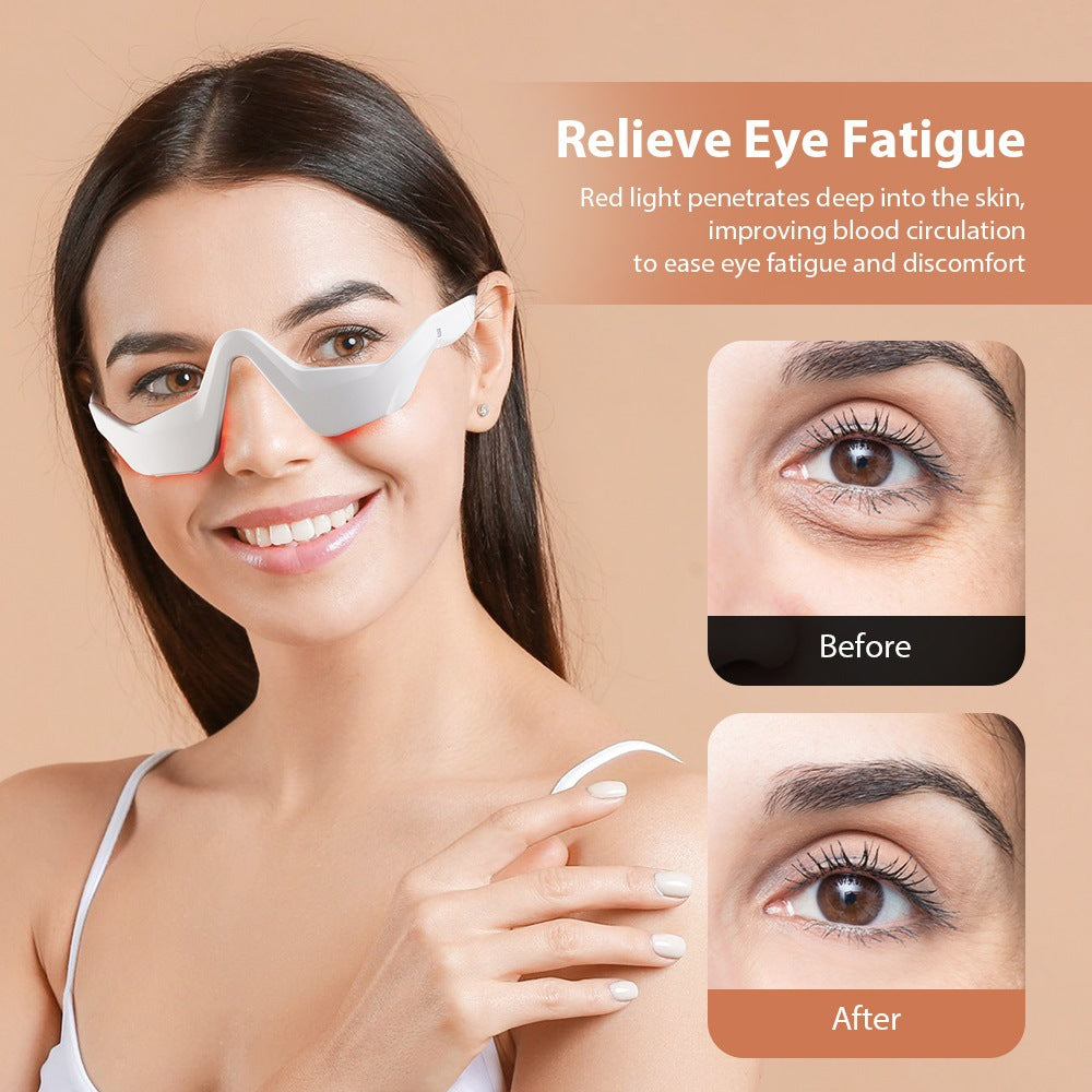 Masseur oculaire à microcourants / Masseur oculaire EMS à lumière rouge pour réduire les cernes et améliorer l'esthétique du regard.