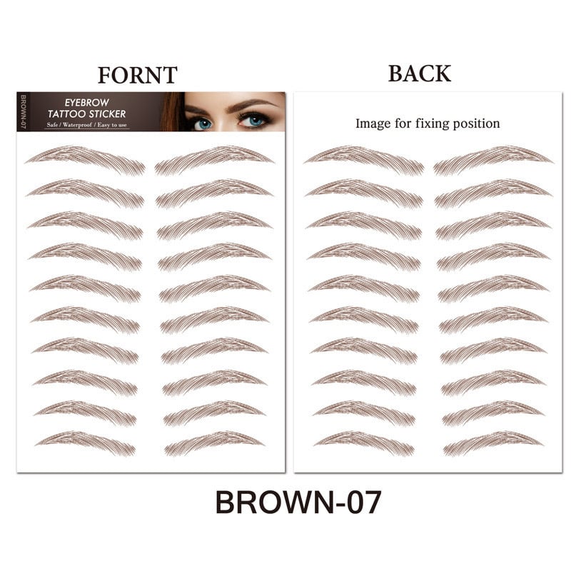 4D Hair Like Eyebrows Makeup Waterproof Eyebrow Tattoo Sticker Long Lasting Natural Fake Eyebrow Stickers Cosmetics 9 pairs 1PC