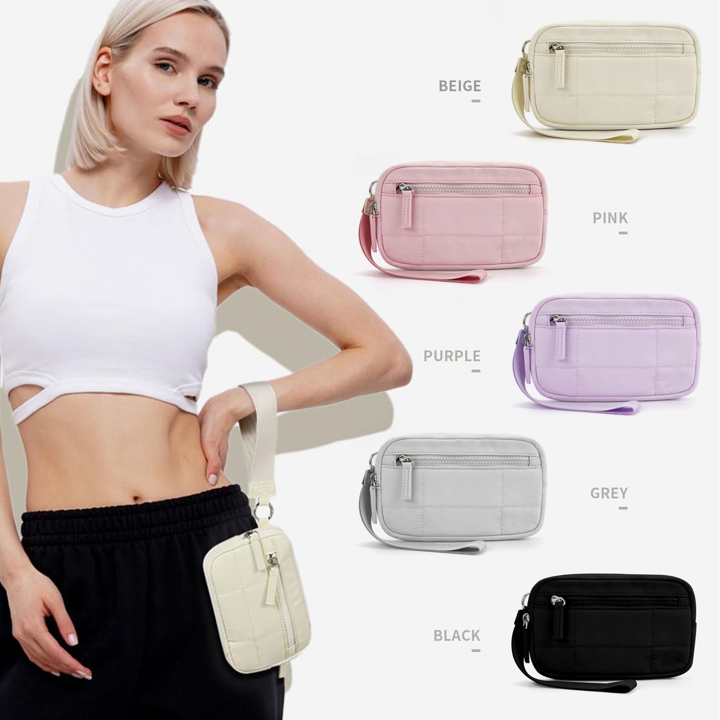 💜Puffer-rannekemainen lompakko - johon mahtuu matkapuhelin📱