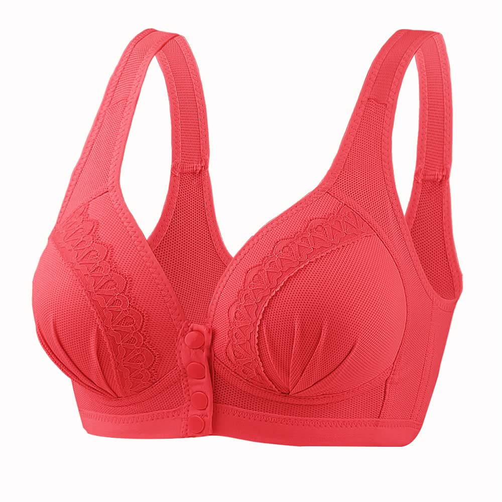 Soutien-gorge en coton respirant et doux pour la peau avec bouton sur le devant