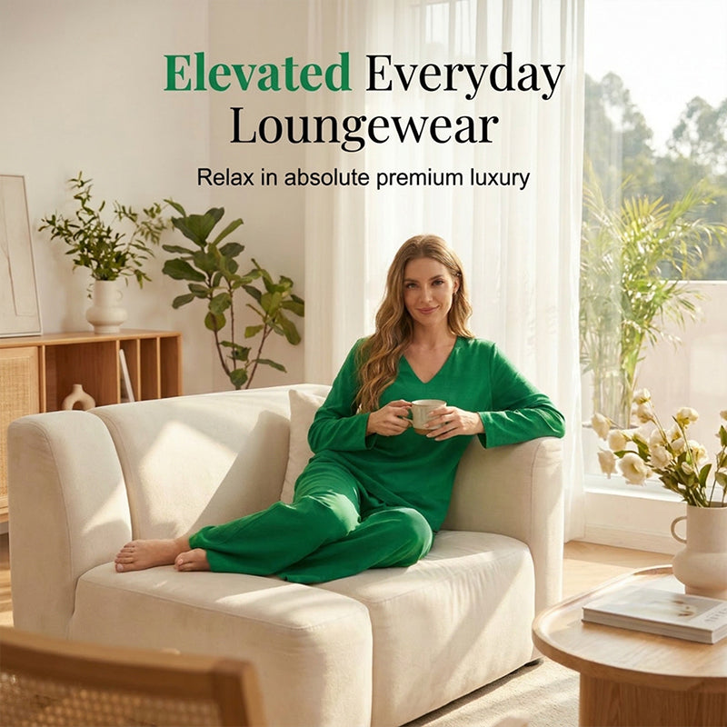 ✨ NOUVEAU ! Ensemble de détente pour femme avec col en V et jambes larges
