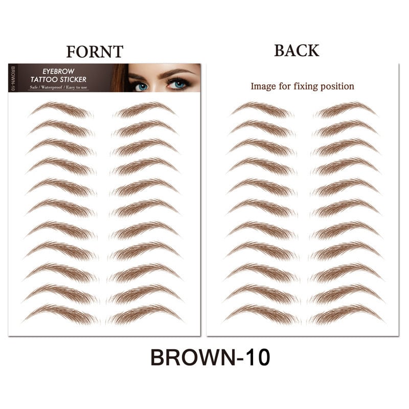 4D Hair Like Eyebrows Makeup Waterproof Eyebrow Tattoo Sticker Long Lasting Natural Fake Eyebrow Stickers Cosmetics 9 pairs 1PC