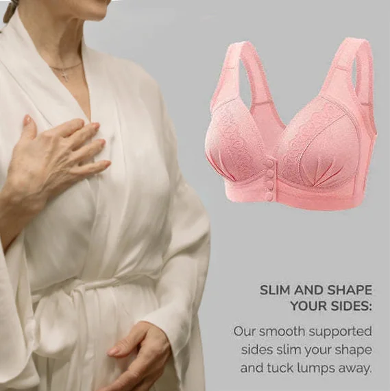 Soutien-gorge en coton respirant et doux pour la peau avec bouton sur le devant