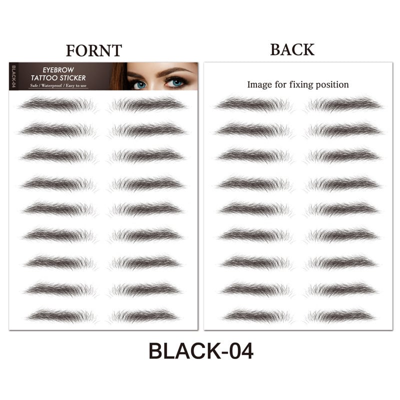 4D Hair Like Eyebrows Makeup Waterproof Eyebrow Tattoo Sticker Long Lasting Natural Fake Eyebrow Stickers Cosmetics 9 pairs 1PC