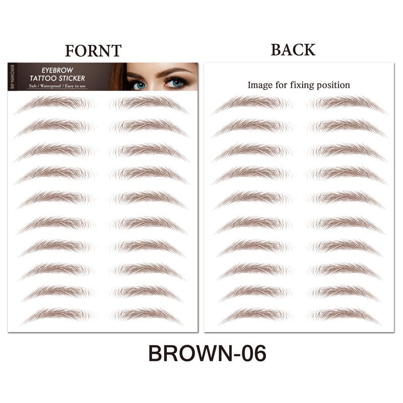 4D Hair Like Eyebrows Makeup Waterproof Eyebrow Tattoo Sticker Long Lasting Natural Fake Eyebrow Stickers Cosmetics 9 pairs 1PC