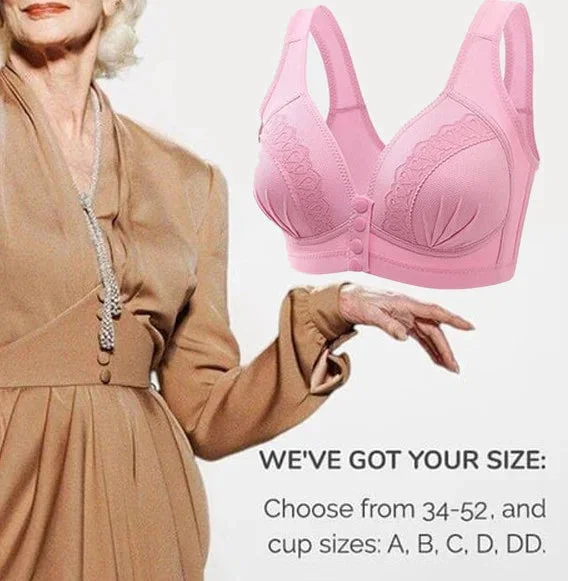 Soutien-gorge en coton respirant et doux pour la peau avec bouton sur le devant