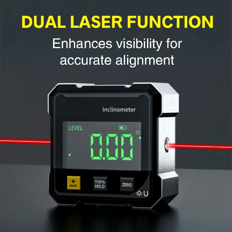 ✨4-puoleinen magneettinen digitaalinen kulmamittari, jossa on laser📐