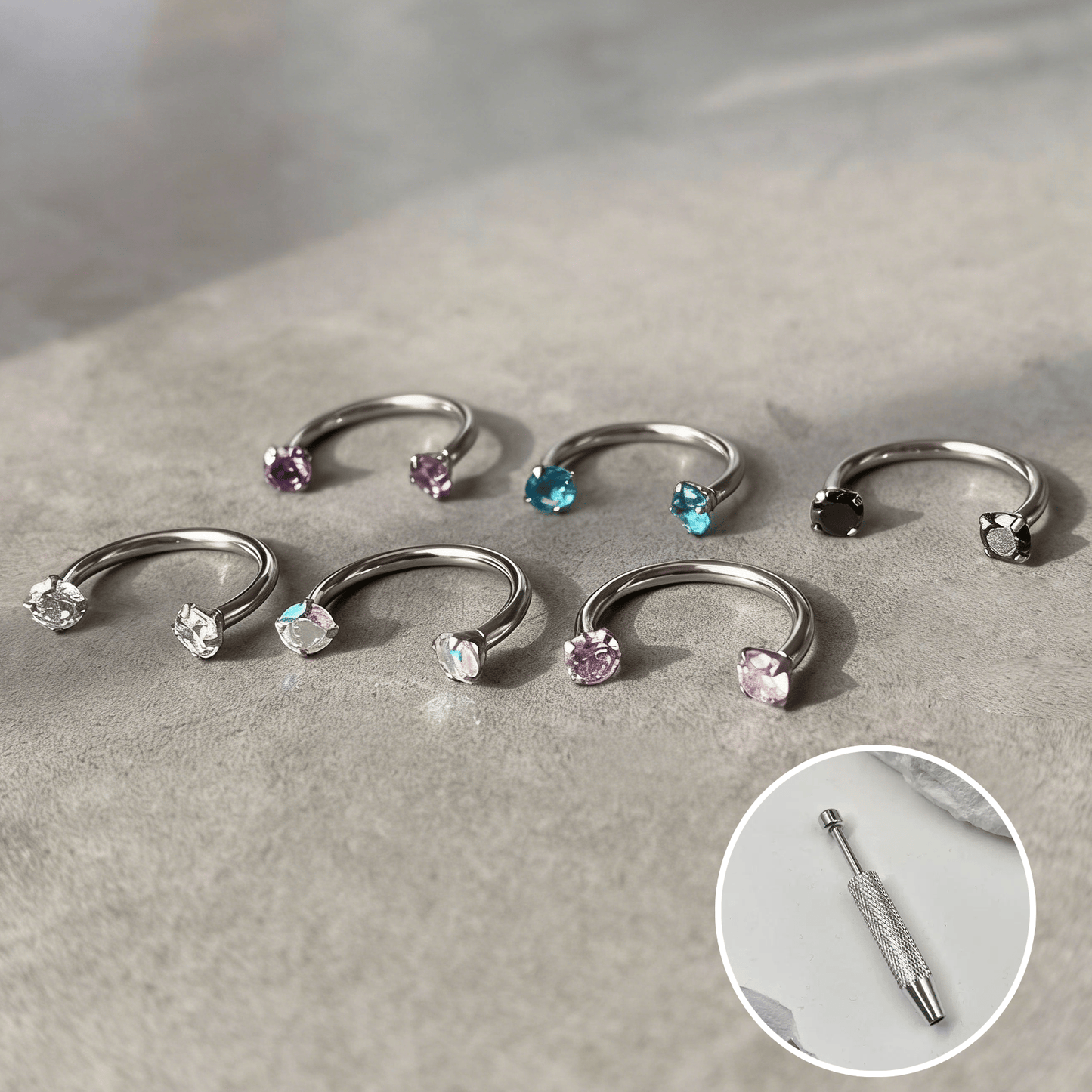 Horseshoe-shaped nose ring – internally threaded and comfortable