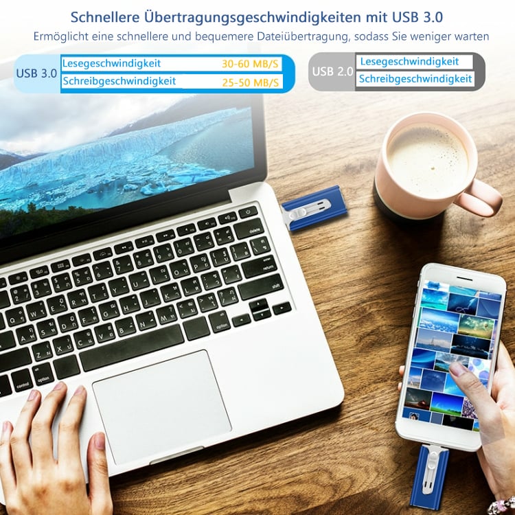 🔥Huipputarjous - 49% alennus🔥16~256GB Micro USB + 8-nastainen + USB 3.0 4-in-1 Käytännöllinen tietokoneen U-levy