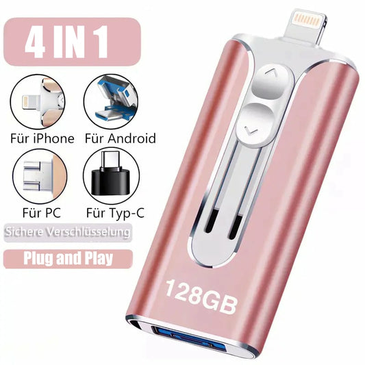 🔥Huipputarjous - 49% alennus🔥16~256GB Micro USB + 8-nastainen + USB 3.0 4-in-1 Käytännöllinen tietokoneen U-levy