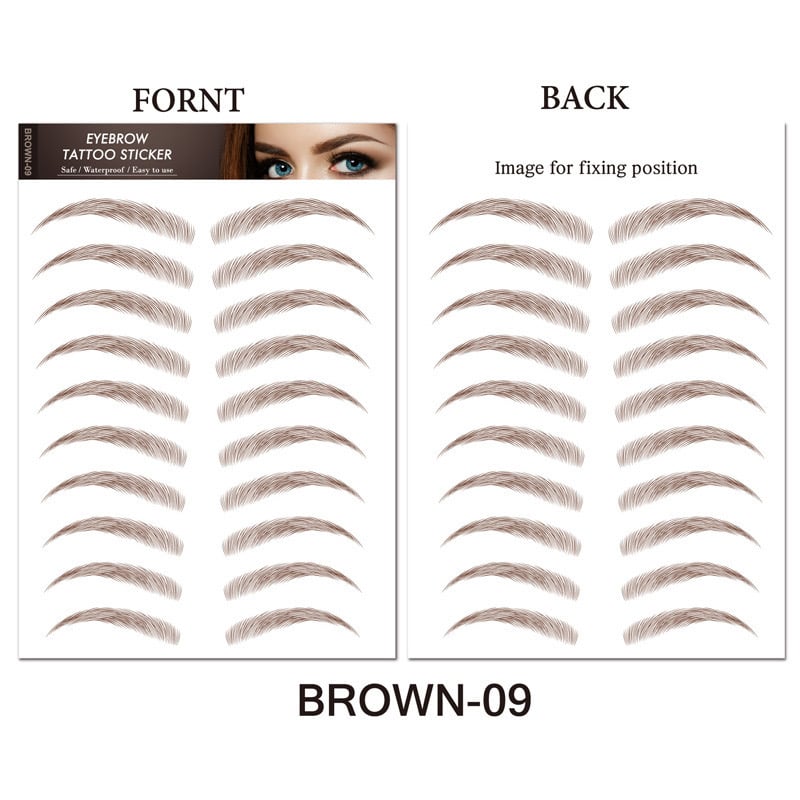 4D Hair Like Eyebrows Makeup Waterproof Eyebrow Tattoo Sticker Long Lasting Natural Fake Eyebrow Stickers Cosmetics 9 pairs 1PC