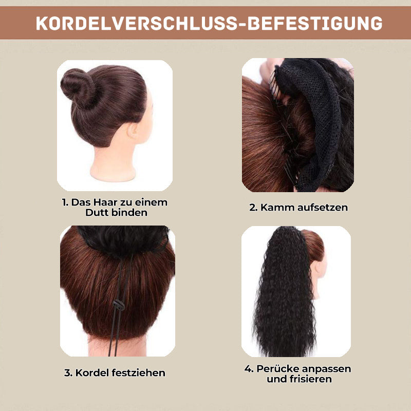 💖18 tuuman kiharat laineikkaat hiustenpidennykset poninhännällä💥