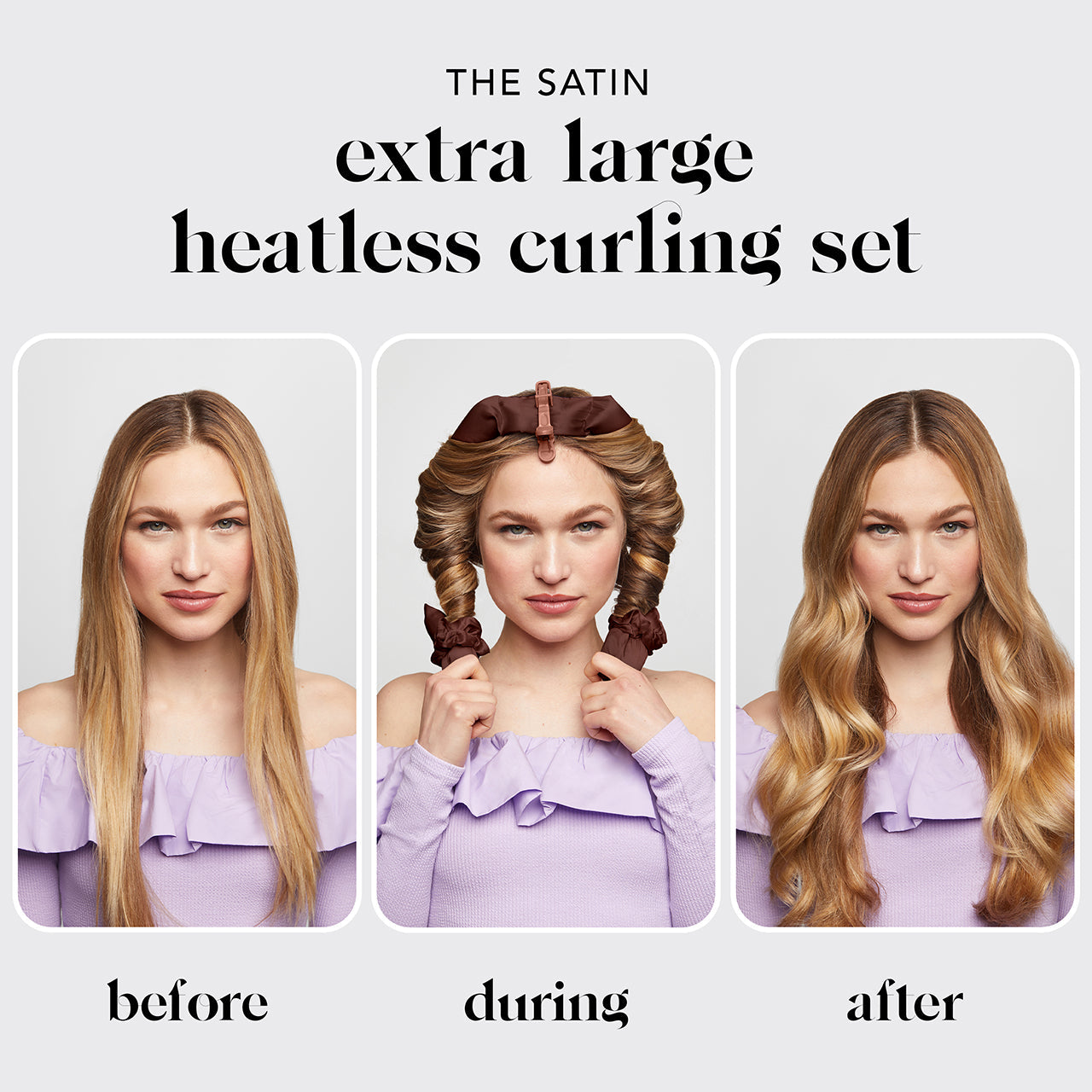 ✨Chocolate XL Satin Heatless Curling Kit - Suojaa hiuksesi 💫