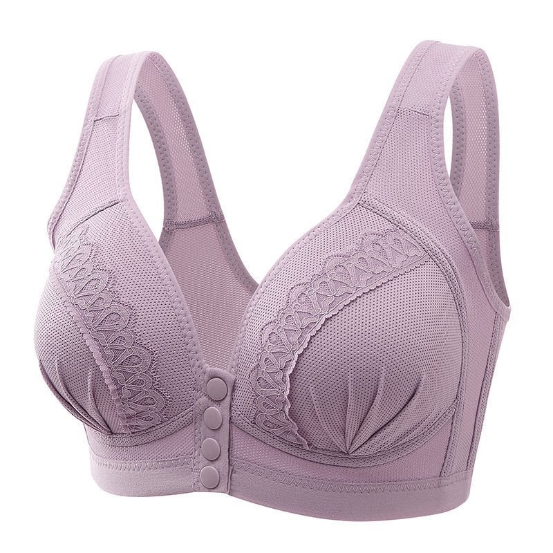 Soutien-gorge en coton respirant et doux pour la peau avec bouton sur le devant
