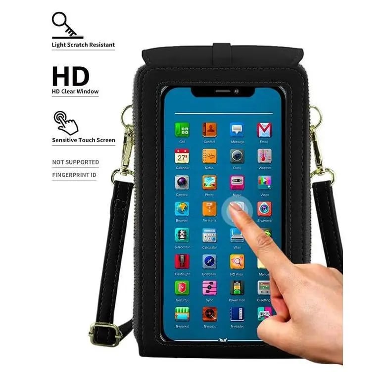 👜📱 Sac pour téléphone à écran tactile, simple et élégant, conçu pour être porté à l'épaule.