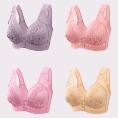 Soutien-gorge en coton respirant et doux pour la peau avec bouton sur le devant