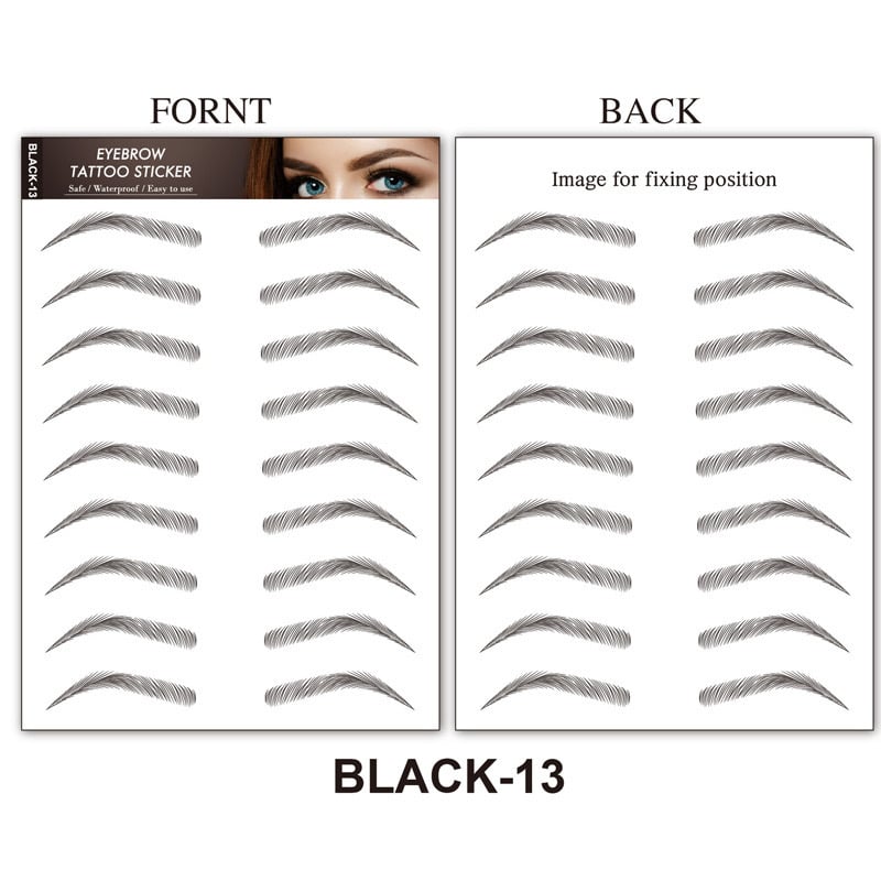 4D Hair Like Eyebrows Makeup Waterproof Eyebrow Tattoo Sticker Long Lasting Natural Fake Eyebrow Stickers Cosmetics 9 pairs 1PC