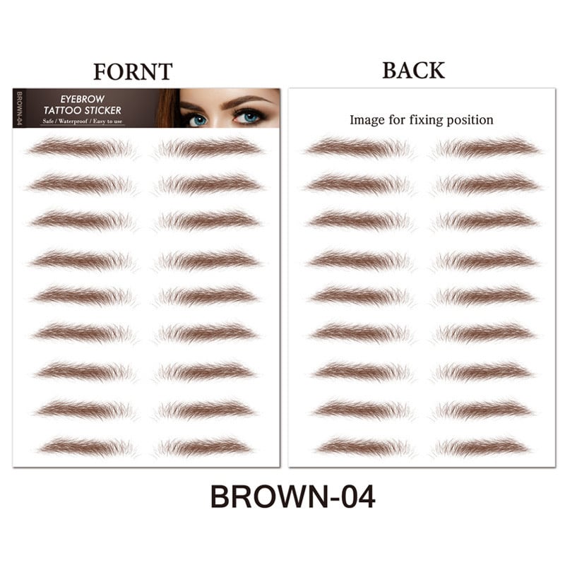 4D Hair Like Eyebrows Makeup Waterproof Eyebrow Tattoo Sticker Long Lasting Natural Fake Eyebrow Stickers Cosmetics 9 pairs 1PC