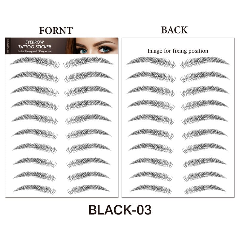 4D Hair Like Eyebrows Makeup Waterproof Eyebrow Tattoo Sticker Long Lasting Natural Fake Eyebrow Stickers Cosmetics 9 pairs 1PC