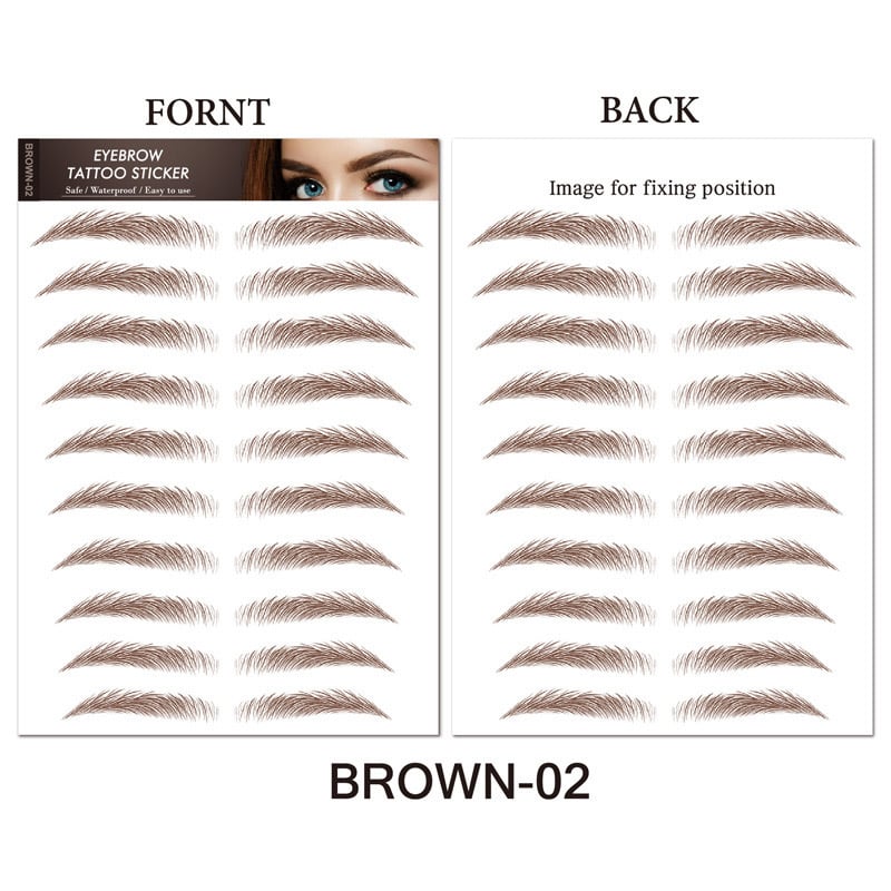 4D Hair Like Eyebrows Makeup Waterproof Eyebrow Tattoo Sticker Long Lasting Natural Fake Eyebrow Stickers Cosmetics 9 pairs 1PC