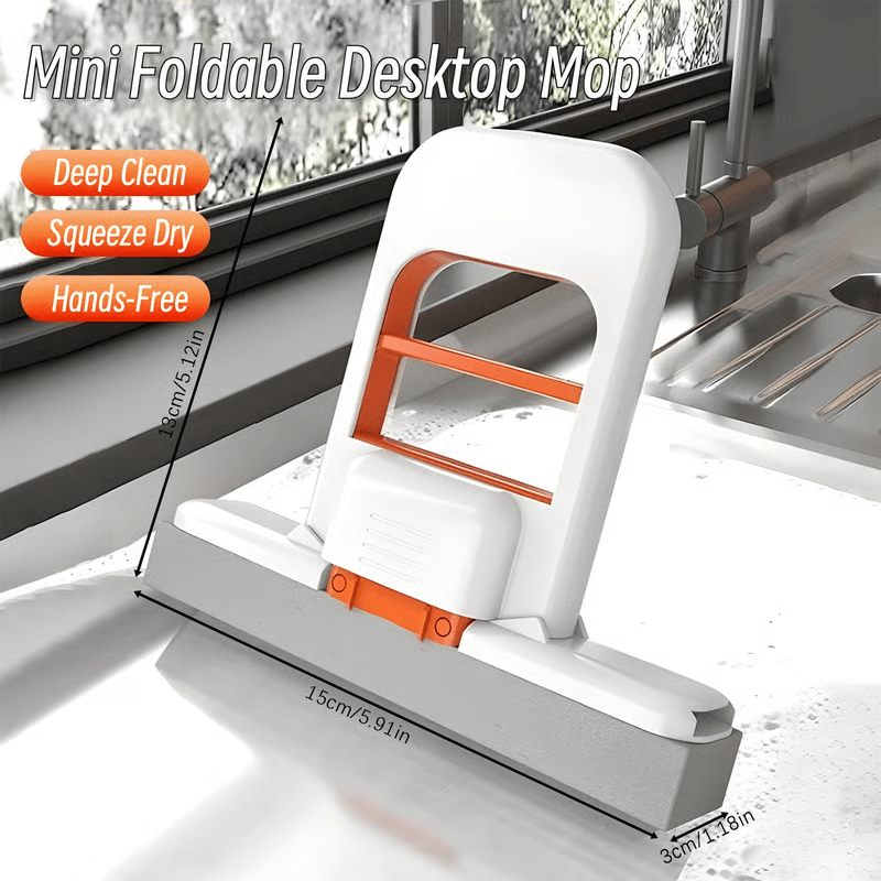 🧼🫧Mini kokoontaitettava pöytämoppi - Moppi märkää ja kuivaa varten