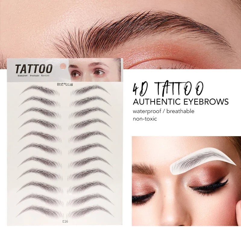 4D Hair Like Eyebrows Makeup Waterproof Eyebrow Tattoo Sticker Long Lasting Natural Fake Eyebrow Stickers Cosmetics 9 pairs 1PC