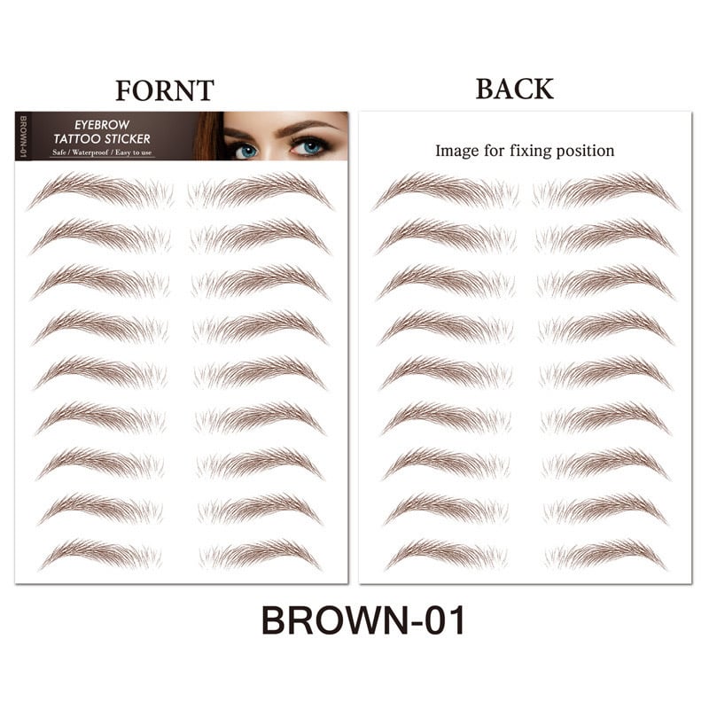 4D Hair Like Eyebrows Makeup Waterproof Eyebrow Tattoo Sticker Long Lasting Natural Fake Eyebrow Stickers Cosmetics 9 pairs 1PC