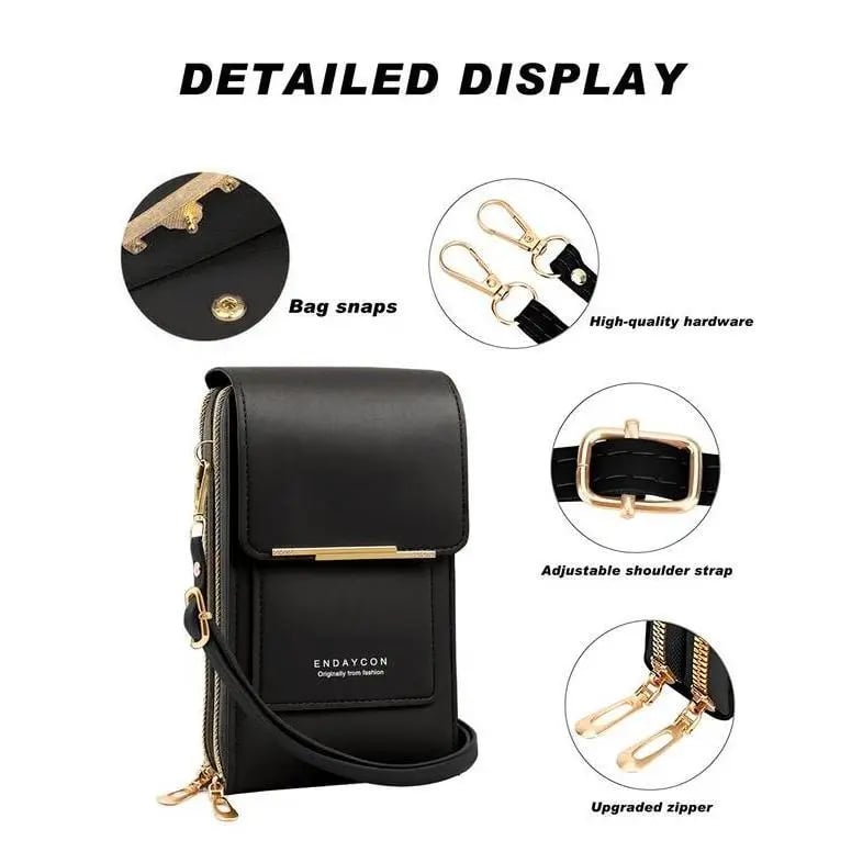 👜📱 Sac pour téléphone à écran tactile, simple et élégant, conçu pour être porté à l'épaule.