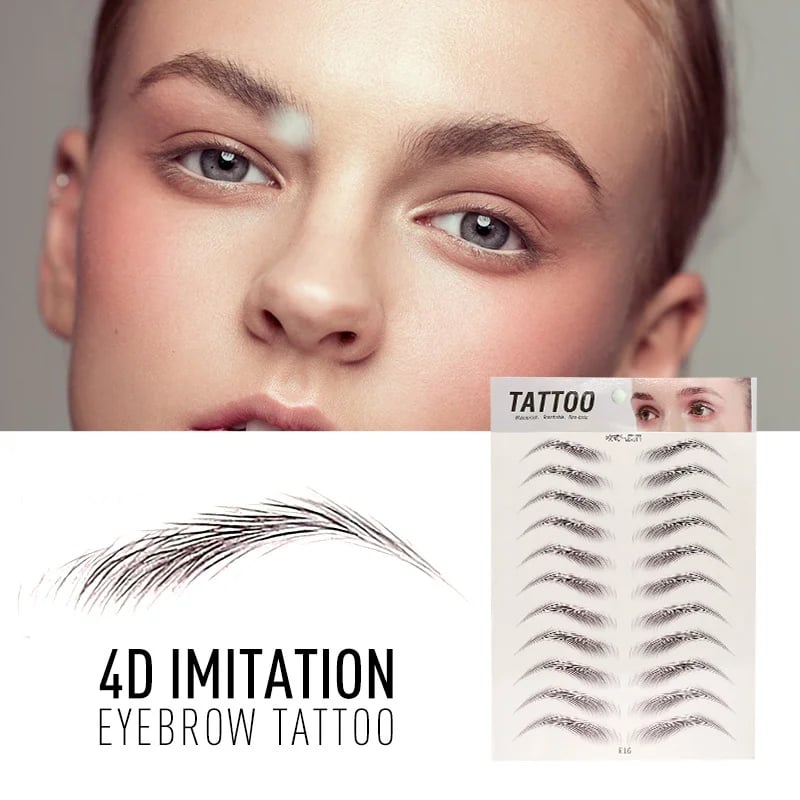 4D Hair Like Eyebrows Makeup Waterproof Eyebrow Tattoo Sticker Long Lasting Natural Fake Eyebrow Stickers Cosmetics 9 pairs 1PC